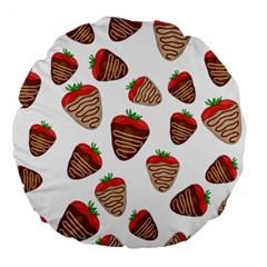 Chocolate Strawberries  Large 18  Premium Round Cushions by Valentinaart