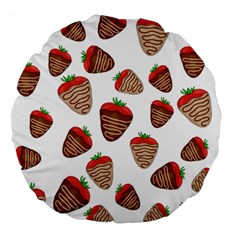 Chocolate Strawberries  Large 18  Premium Flano Round Cushions by Valentinaart