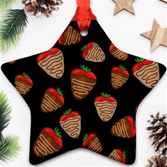 Chocolate Strawberries Pattern Star Ornament (two Sides)  by Valentinaart