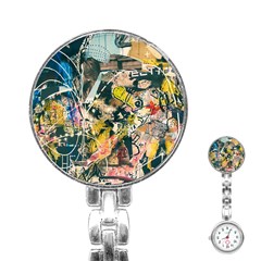 Art Graffiti Abstract Vintage Lines Stainless Steel Nurses Watch by Amaryn4rt