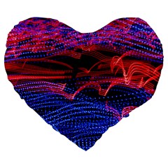 Lights Abstract Curves Long Exposure Large 19  Premium Flano Heart Shape Cushions by Amaryn4rt