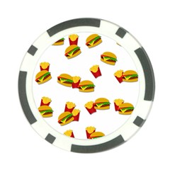 Hamburgers And French Fries  Poker Chip Card Guard by Valentinaart