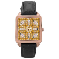 Abstract Elegant Background Card Rose Gold Leather Watch  by Amaryn4rt