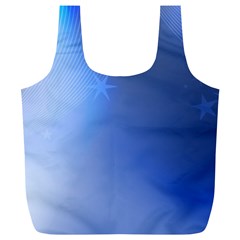 Blue Star Background Full Print Recycle Bags (l)  by Amaryn4rt