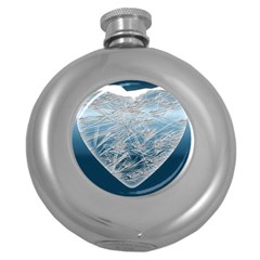 Frozen Heart Round Hip Flask (5 Oz) by Amaryn4rt