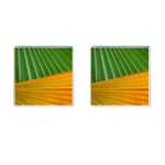 Pattern Colorful Palm Leaves Cufflinks (Square) Front(Pair)
