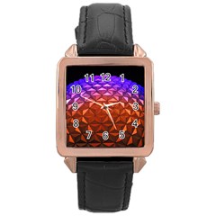 Abstract Ball Colorful Colors Rose Gold Leather Watch  by Amaryn4rt