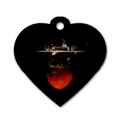 Strawberry Dog Tag Heart (one Side) by Nexatart