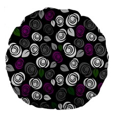 Purple Roses Pattern Large 18  Premium Round Cushions by Valentinaart