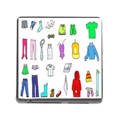 Clothing Boots Shoes Shorts Scarf Memory Card Reader (square) by Nexatart