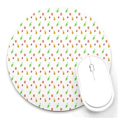 Fruit Pattern Vector Background Round Mousepads by Nexatart