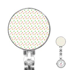Fruit Pattern Vector Background Stainless Steel Nurses Watch by Nexatart