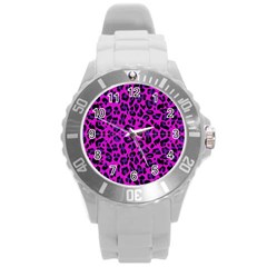 Pattern Design Textile Round Plastic Sport Watch (l) by Nexatart
