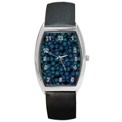 Background Abstract Textile Design Barrel Style Metal Watch by Nexatart