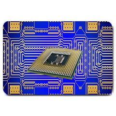Processor Cpu Board Circuits Large Doormat  by Nexatart
