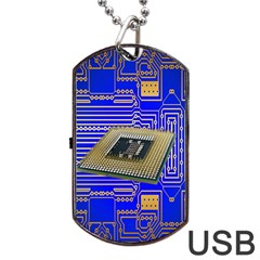 Processor Cpu Board Circuits Dog Tag Usb Flash (one Side) by Nexatart