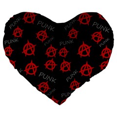 Anarchy Pattern Large 19  Premium Heart Shape Cushions by Valentinaart