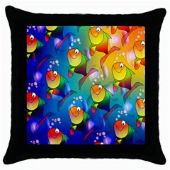Fish Pattern Throw Pillow Case (black) by Nexatart