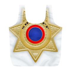 Sheriff S Star Sheriff Star Chief Full Print Recycle Bags (l)  by Nexatart