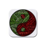 Tao Duality Binary Opposites Rubber Square Coaster (4 pack)  Front
