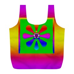 Flower Mosaic Full Print Recycle Bags (l)  by pepitasart