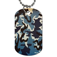 Blue Water Camouflage Dog Tag (two Sides) by Nexatart
