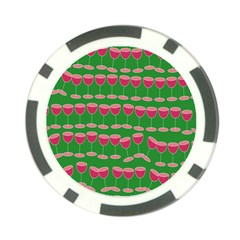 Wine Red Champagne Glass Red Wine Poker Chip Card Guard by Nexatart