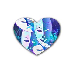 Abstract Mask Artwork Digital Art Rubber Coaster (heart)  by Nexatart