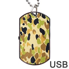 Army Camouflage Pattern Dog Tag Usb Flash (two Sides) by Nexatart