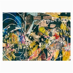 Art Graffiti Abstract Vintage Large Glasses Cloth (2-side) by Nexatart