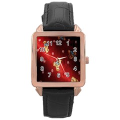 Background Fabric Rose Gold Leather Watch  by Nexatart