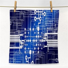 Board Circuits Trace Control Center Face Towel by Nexatart