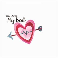 You Are My Beat / Pink And Teal Hearts Pattern (white)  Small Garden Flag (two Sides) by FashionFling