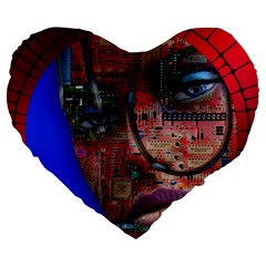 Display Dummy Binary Board Digital Large 19  Premium Heart Shape Cushions by Nexatart