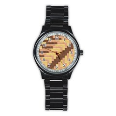 Fabric Textile Tiered Fashion Stainless Steel Round Watch by Nexatart