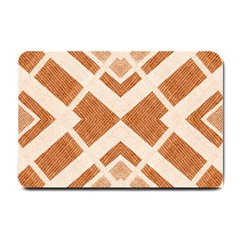 Fabric Textile Tan Beige Geometric Small Doormat  by Nexatart