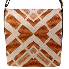 Fabric Textile Tan Beige Geometric Flap Messenger Bag (s) by Nexatart