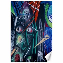 Graffiti Art Urban Design Paint Canvas 12  X 18   by Nexatart