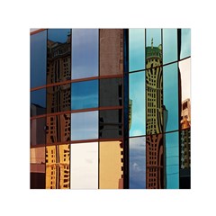 Glass Facade Colorful Architecture Small Satin Scarf (square) by Nexatart