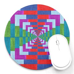 Texture Fabric Textile Jute Maze Round Mousepads by Nexatart