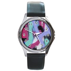 Texture Pattern Abstract Background Round Metal Watch by Nexatart