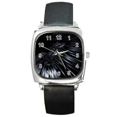Fractal Mathematics Abstract Square Metal Watch by Amaryn4rt