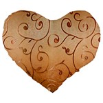 Texture Material Textile Gold Large 19  Premium Flano Heart Shape Cushions Front