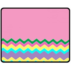 Easter Chevron Pattern Stripes Double Sided Fleece Blanket (medium)  by Amaryn4rt