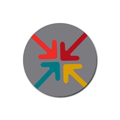 Arrows Center Inside Middle Rubber Coaster (round)  by Amaryn4rt