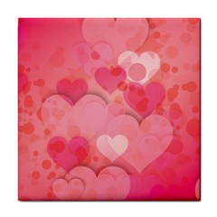Hearts Pink Background Tile Coasters by Amaryn4rt