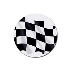 Flag Chess Corse Race Auto Road Rubber Round Coaster (4 Pack)  by Amaryn4rt