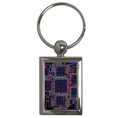 Technology Circuit Board Layout Pattern Key Chains (rectangle)  by Amaryn4rt