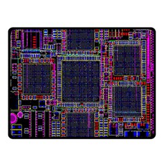 Technology Circuit Board Layout Pattern Double Sided Fleece Blanket (small)  by Amaryn4rt
