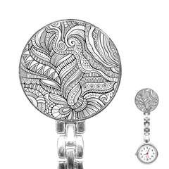 Zentangle Art Patterns Stainless Steel Nurses Watch by Amaryn4rt